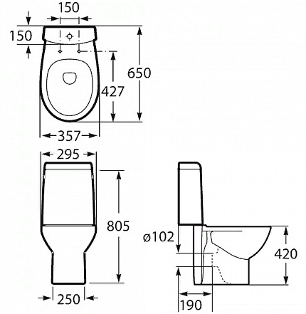 Unitaz napolnyj s sideniem mikrolift ROCA VICTORIA NORD 2