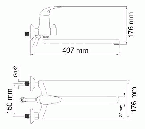 Smesitel dlya vanny WasserKRAFT  Isen 2602L 2