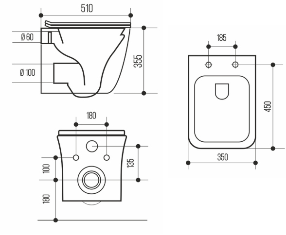 Unitaz WAVE QUADRO 2