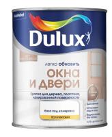 Kraska DULUX Okna i Dveri dlya dereva, plastika, lakirovannaya poverhnost', polumatovaya baza BW 0,75l