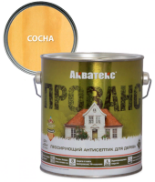 Lessiruyushchij antiseptik dlya dereva Akvateks PROVANS sosna 2,5l Rogneda