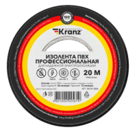 Izolenta professionalnaya 19mmh20m KRANZ KR-09-2806 chernaya