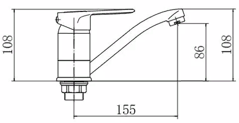 Smesitel FASHUN dlya kuhni gajka latun hrom A4504-2 2