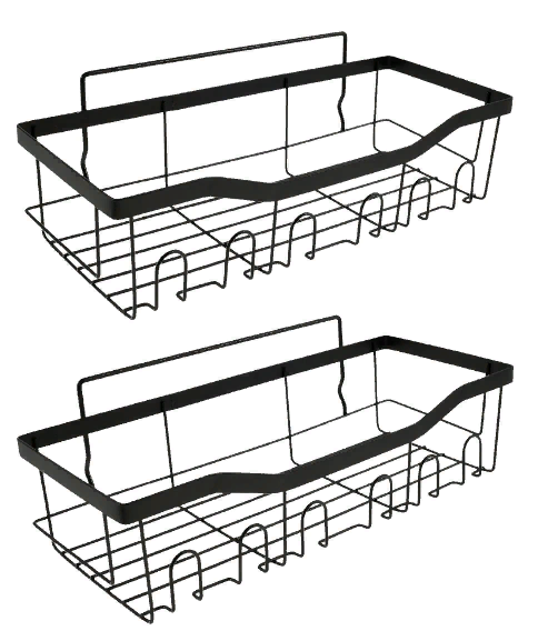 Polki dlya vannoj komnaty samokleyushchiesya chernye 2