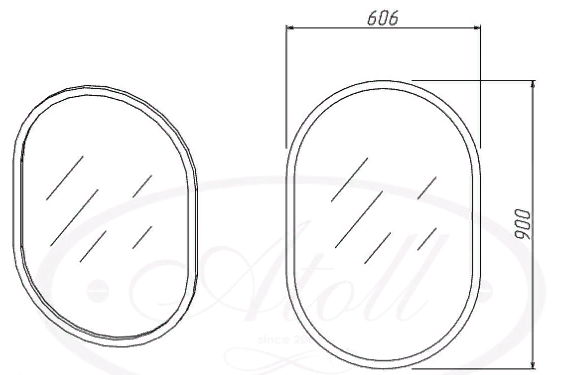Zerkalo ATOLL Kapsula zoloto 60x90 3