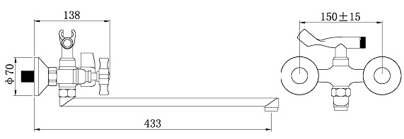 Smesitel dlya vanny POTATO 40F P2362 2 Smesitel dlya vanny POTATO 40F P2362 2