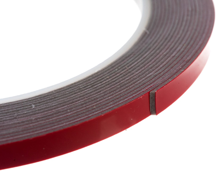Lenta klejkaya 2h storonnyaya krasnaya na seroj osnove REXANT 5h6mm 2