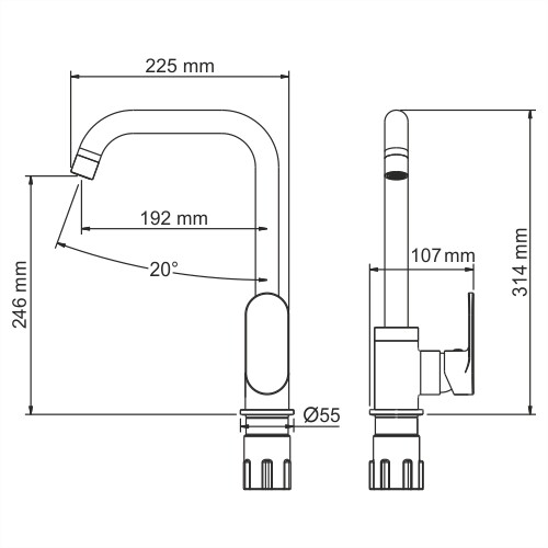 Smesitel dlya kuhni WasserKRAFT Mindel 8507 2
