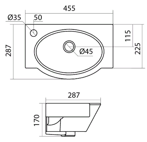 Umyvalnik SANTEK FORUM levaya 2