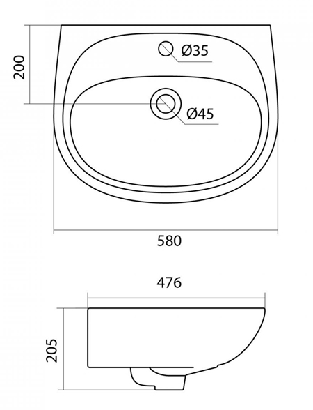 Rakovina SANTEK Animo fayans 60 sm 2