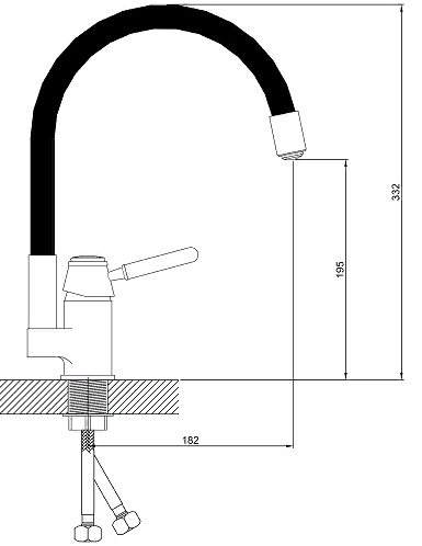 Smesitel dlya kuhni s gibkim izlivom POTATO P58233-7 2