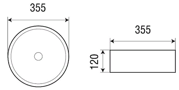 Rakovina nakladnaya 355h355h120mm AZARIO AZ-3134 MDG temno-seraya 2