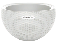 Kashpo podvesnoe Rattan Ola Dom krugloe 5l belyj 1