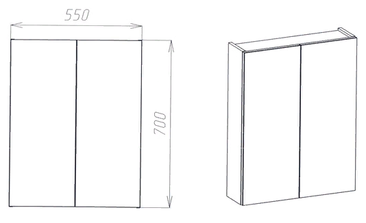 Zerkalo-shkaf VIANT Rim 55h70 sm 2