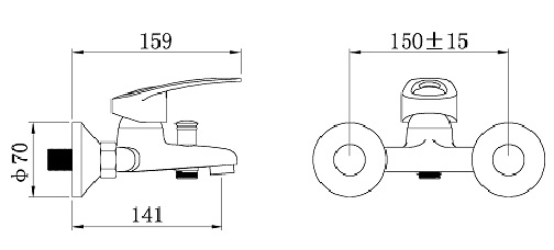 Smesitel dlya vanny POTATO P3027 2