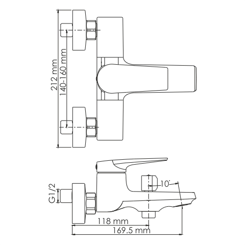Смеситель для ванны 5501 WasserKRAFT Aisch 2