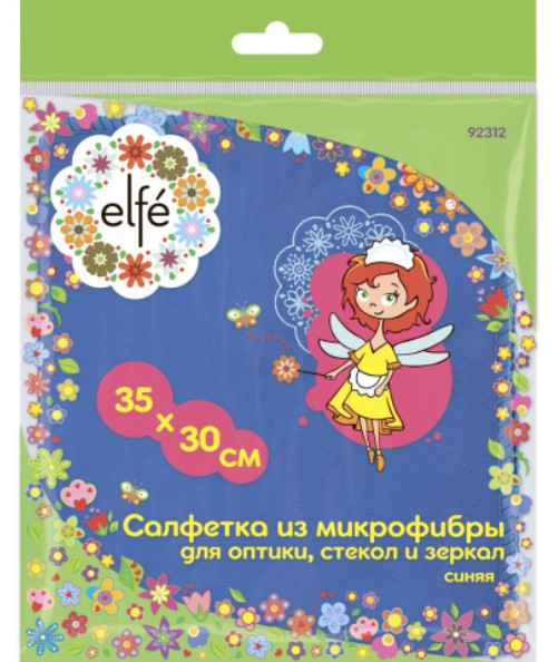Salfetka iz mikrofibry ELFE dlya optiki, stekol i zerkal sinyaya 92312 2