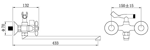 Smesitel dlya vanny POTATO 40F P2771-7 2