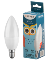 Lampa svetodiodnaya 8Vt E14 3000K iSvet svecha -fotor-bg-remover-2024011612549