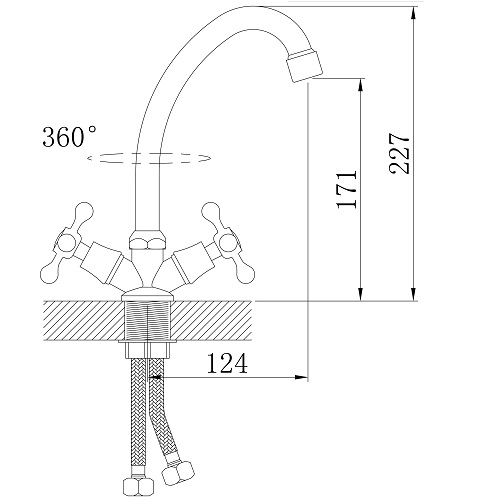Smesitel dlya kuhni POTATO P4967 hrom 2