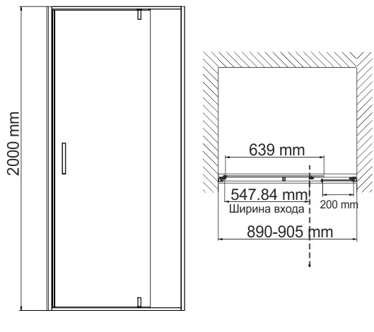 Dushevaya dver WasserKRAFT Elbe 2