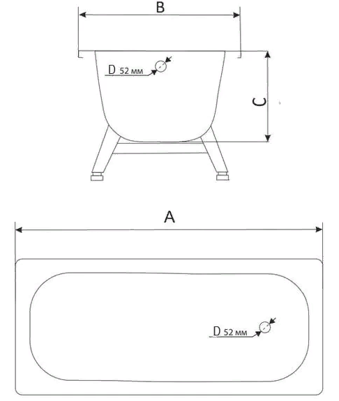 Vanna stalnaya s nozhkami bez ranta 2