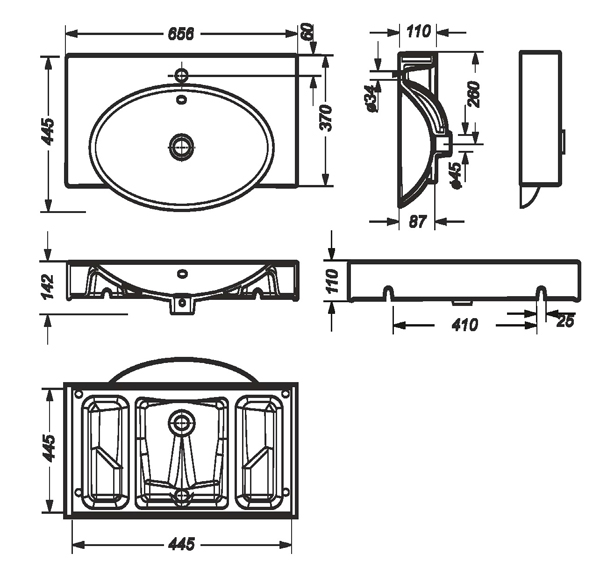 Rakovina SANITA LUXE Infinity 65 2