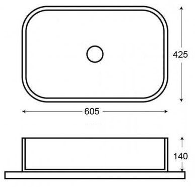 Rakovina nakladnaya AZARIO mramor seryj 2