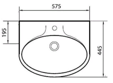 Rakovina podvesnaya 575x220x445mm SANITA SAMARSKIJ 55 belaya 2