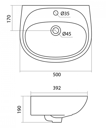 Rakovina SANTEK Animo fayans 50 sm 2 Rakovina SANTEK Animo fayans 50 sm 2
