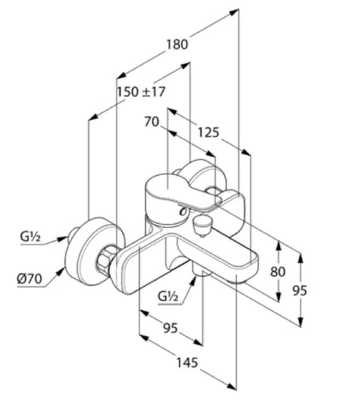 Smesitel dlya dusha KLUDI PURE EASY 376819165 2