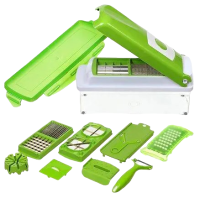 Ovoshcherezka Nicer Dicer-Plus 10 nasadok zelenyj TDA-233 1749 1