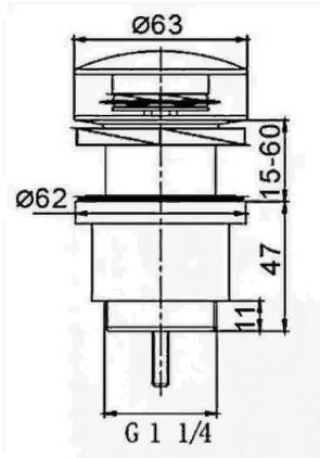 Donnyj klapan Frap F62-7 chernyj 2