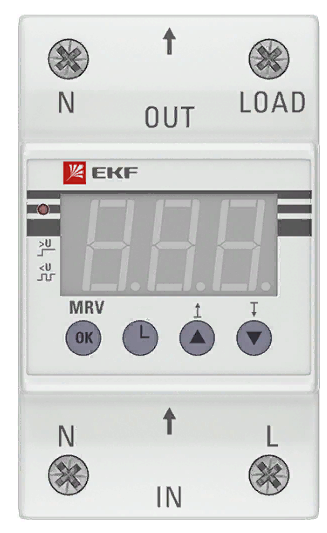 Rele napryazheniya s displeem EKF PROxima MRV 25A belyj 2