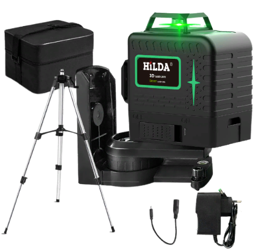 Lazernyj uroven 12 linij zelenyj luch 3D Hilda 2