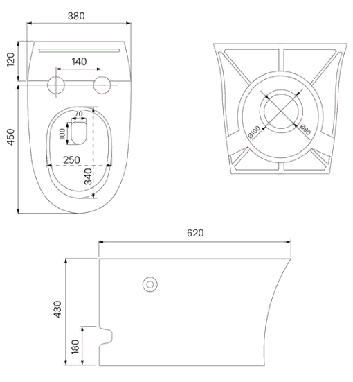 Unitaz pristavnoj s funkciej impulsnogo smyva 4
