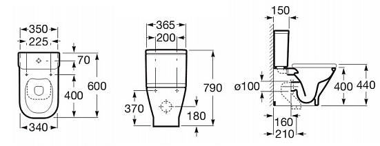 Unitaz napolnyj mikrolift ROCA GAP CLEAN RIM 2