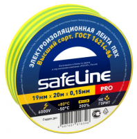 Izolenta 19 mm 20m SafeLine 12123 zhelto-zelenaya