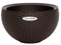 Kashpo podvesnoe krugloe Rattan Ola Dom 5l korichnevyj 1