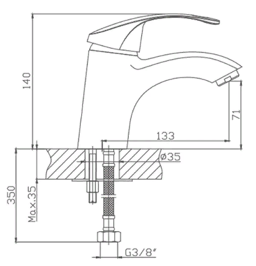 Smesitel D-Lin dlya rakoviny s gajkoj 2 Smesitel D-Lin dlya rakoviny s gajkoj 2