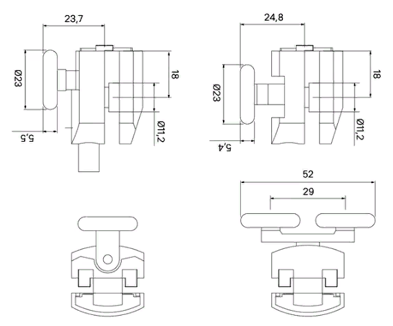 Komplekt rolikov dlya dushevoj zony 2