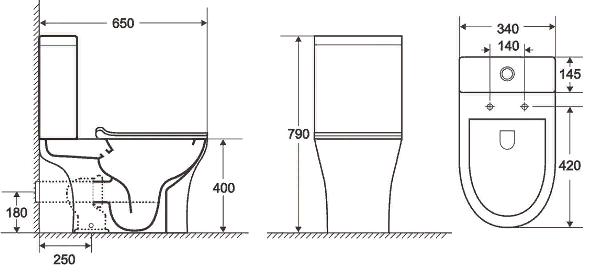 Unitaz napolnyj AZARIO Fretta Raund 3