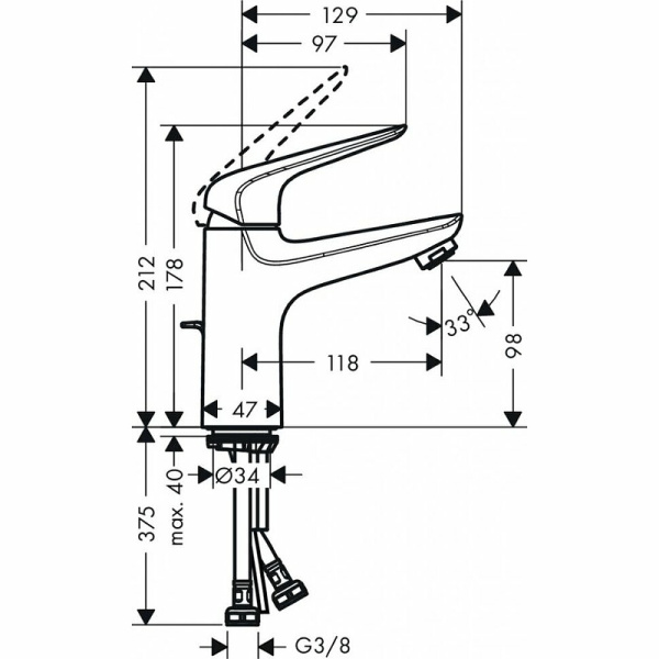Smesitel dlya rakoviny HANSGROHE NOVUS 100 71030000 2