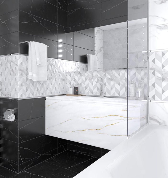 Plitka nastennaya Laparet Negro chyornyj 25x75 2