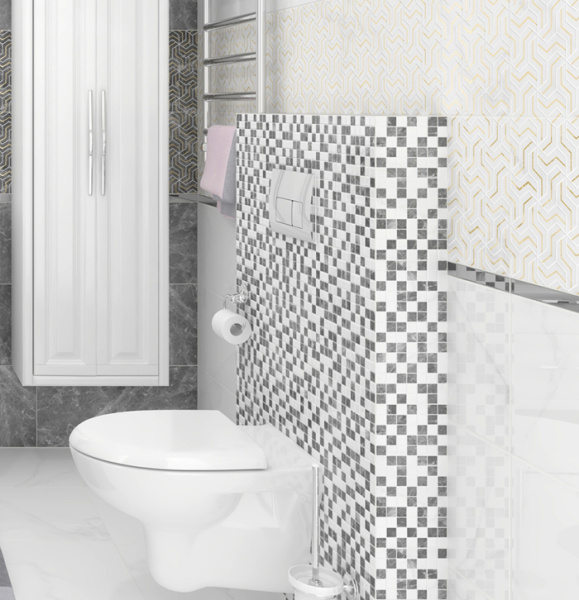 Mozaika Laparet Crystal seryj+belyj 30h30 2