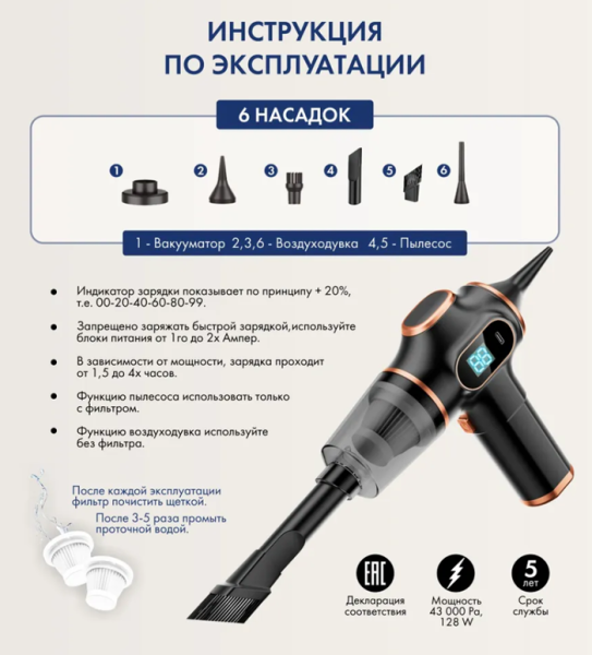 Avtomobilnyj pylesos 2