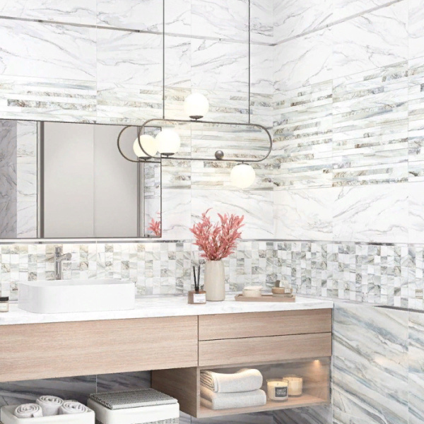 Bordyur Alma Ceramica Metallic Glossy Silver 2