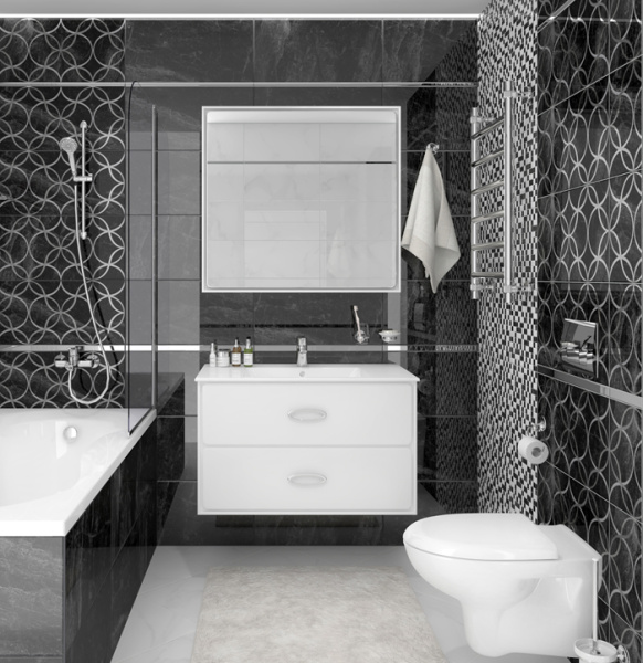 Dekor Laparet Crystal Resonanse chyornyj 30h60 2