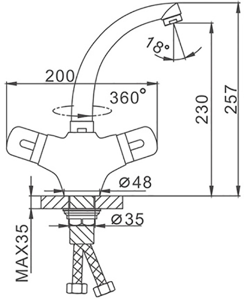 Smesitel dlya rakoviny FRAP F1051 2