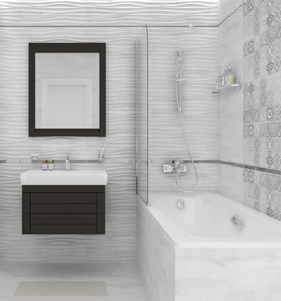 Plitka nastennaya Laparet Concrete seryj rel'ef 30h60 2